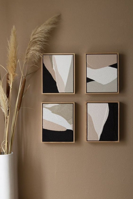 Geometric work, set of 4 floating frames